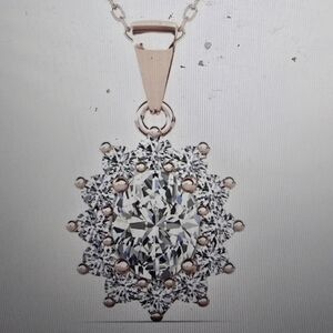 Cate & Chloe Sage 18k Rose Gold Plated Pendant Necklace With Simulated Diamond C
